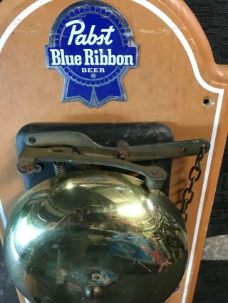 Beer Sign PABST BLUE RIBBON BEER PBR BOXING TIP MOTION BELL BAR PUB SIGN RARE 2