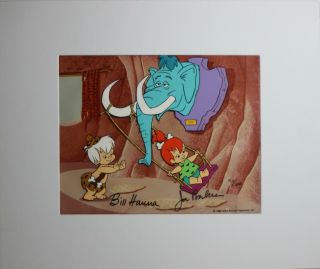 Hanna & Barbera Signed Flintstones Cel - Limited Edition - Pebbles & Bamm - Bamm 2