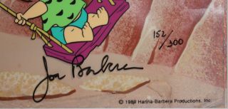 Hanna & Barbera Signed Flintstones Cel - Limited Edition - Pebbles & Bamm - Bamm 4
