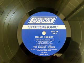 ROLLING STONES Beggars Banquet LP 1st US Press London Records PS539 5
