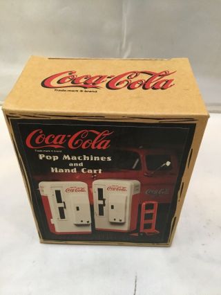 Vintage Coca Cola Pop Machines And Hand Cart J