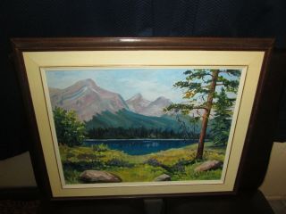 Oil Painting Lind Wadley Canadian Kinky Lake Hinton Alberta Canada
