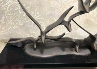 SPI San Pacific International Seaguls Flying Birds Sculpture Bronze Marble Brass 3