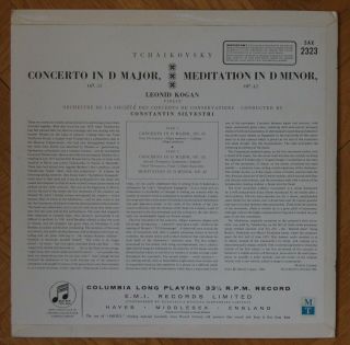 Columbia B/S - SAX 2323 - Kogan & Silvestri - Tchaikovsky - Violin Concerto 2