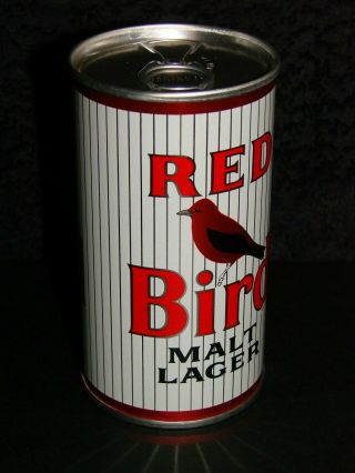 EXTRAORDINARY RED BIRD MALT LAGER TAB TOP TEST BEER CAN PABST STUNNING 3