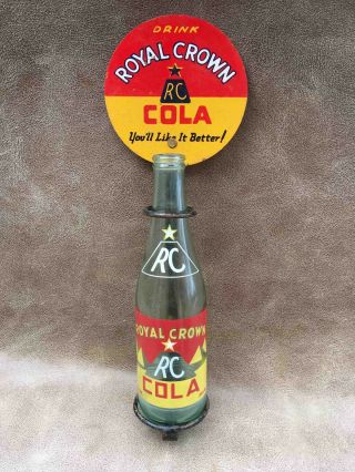 Old Drink Royal Crown Rc Cola 3 - D Metal In Store Advertising Bottle Display Sign