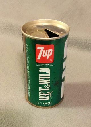 Vintage 7 - Up Soda Can - Wet & Wild - The Uncola - Empty 12 Oz.  Steel Pop Can