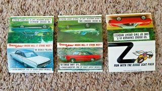 1968 Dodge Dealer Advertising Matchbooks/matches Set Of 3