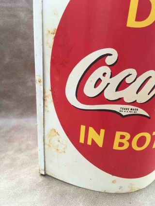 Old Drink Coca - Cola In Bottles Advertising 2 Sided Hanging Store String Holder 3