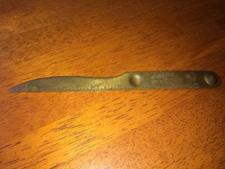Iroquois Indian Head Beer & Ale Buffalo Ny Brass Letter Opener - 1930s Era