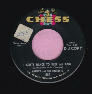 Maurice & The Radiants " I Gotta Dance To Keep My Baby " Chess Demo Listen