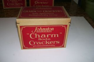 Vintage Johnston Milwaukee " Charm " Soda Cracker Box