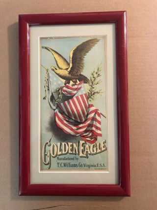 Vintage Tc Williams Co Golden Eagle Tobacco Paper Ad Framed