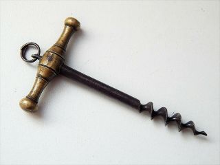 Antique French Corkscrew Turned Bronze & Steel Made 19th Century,  Empire Period