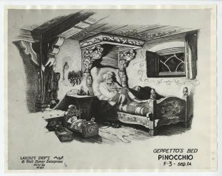 Pinocchio Disney 1940 7 Photostat Model Sheet Gustaf Tenggren,  4 Photos