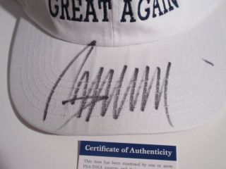 DONALD TRUMP SIGNED MAKE AMERICA GREAT AGAIN HAT PSA/DNA AA59634 NEXT PRESIDENT 2
