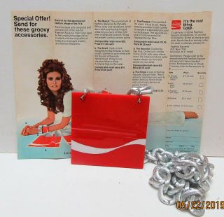 Rare 1970 Coca - Cola Rachael Welch Jewelry W/flyer - Chain Belt/pendant -