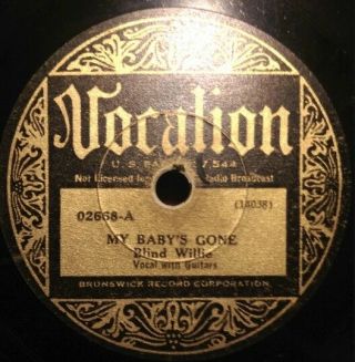 Blind Willie Mctell Vocalion 02668 - My Baby 