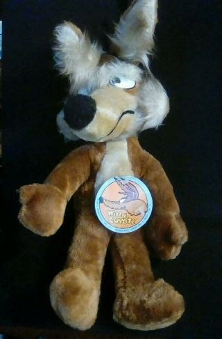 Vintage 1971 18 " Wile E Coyote Warner Roadrunner Plush By Mighty Star