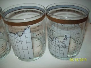4 CERA BAR GLASSES,  DOW JONES STOCK MARKET,  1888 - 1984,  HIGHBALL,  LIQUOR,  WHISKEY 5