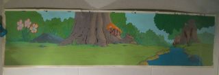 The Smurfs Animation Art Huge Panoramic Forest Floor Background 10 " X40 "