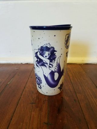 Starbucks 2016 Purple Blue Mermaid Mug 12 Oz Ceramic Tumbler Siren Tattoo