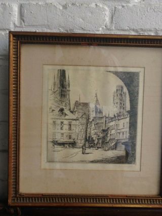 JOHN TAYLOR ARMS (1887 - 1953) ' ROUEN cathedral - FRANCE ' 1925 - ETCHING - signed 3