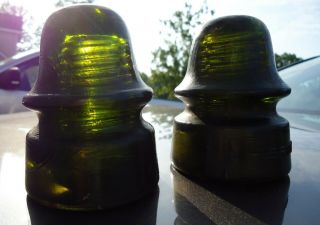 Brookfield (cd162),  [180?] Glass Insulators,  Very Very Dark Olive Green