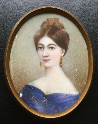1880’s English Portrait Miniature Of Young Victorian Lady Signed Webster Bros.