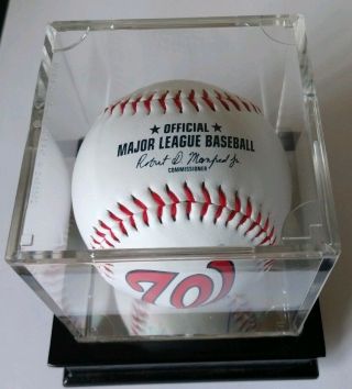 President Donald Trump Signed Baseball in case Autographed with 2