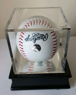 President Donald Trump Signed Baseball in case Autographed with 3