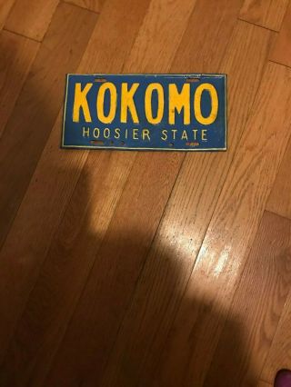 Kokomo Indiana Hoosiers State License Plate