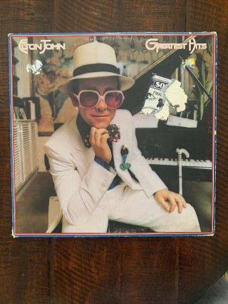 Elton John Greatest Hits Vinyl Mca Record Inner Vg,  /vg - 1st Press Rare Insert