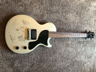 Gibson Epiphone Les Paul Junior Silver Guitar Hand Signed By Third Day Band