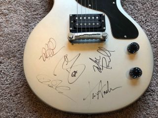 Gibson Epiphone Les Paul Junior Silver Guitar Hand Signed by Third Day Band 2