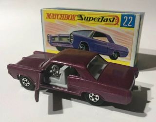 Phantom Matchbox Lesney 22 Purple Superfast Pontiac With Opening Doors.