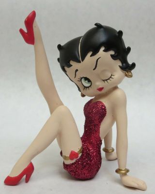 Betty Boop Westland Porcelain Figurine Leg Up Red Glitter Dress