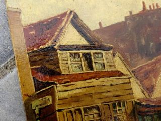 Antique 1890 Signed Landscape Oil Painting of Drury Lane in London 5