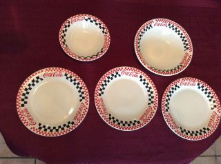 Coca Cola Plates 3 - 10”,  1 - 10” Large Bowl & 1 - 8” Small Bowl 1996 By Gibson