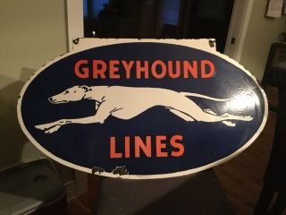 Old Greyhound Bus Lines Double Sided Sign