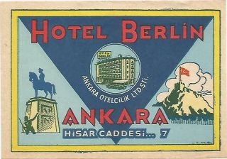 Hotel Berlin Luggage Deco Label (ankara)