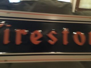 Large 1940s Firestone Tire Embossed Metal Sign 5