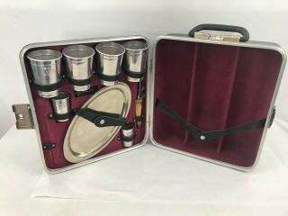 Executair 707 Vintage Mcm Travel Cocktail Bar Kit With Bonus Corkscrew