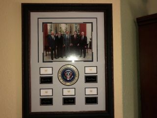 5 USA PRESIDENTS GROUP NOV 1991 HISTORIC EVENT PICTURE,  SEAL,  SIGNATURES. 11