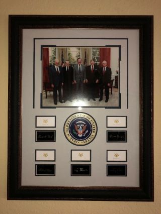 5 Usa Presidents Group Nov 1991 Historic Event Picture,  Seal,  Signatures.