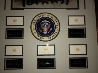 5 USA PRESIDENTS GROUP NOV 1991 HISTORIC EVENT PICTURE,  SEAL,  SIGNATURES. 3