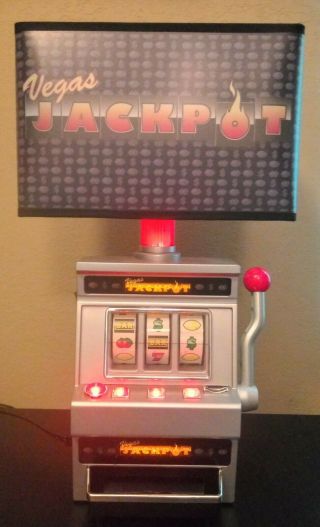 Las Vegas Jackpot Coin Slot Machine Decorative Table Lamp Light With Sound