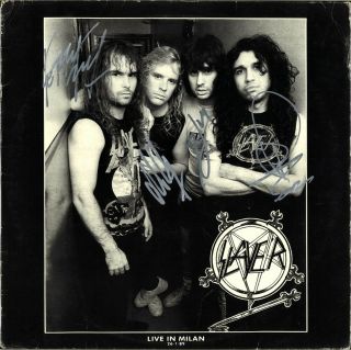 Slayer Live In Milan,  Fully Signed Vinyl Lp Jeff Hannemann Reign Blood Autograph