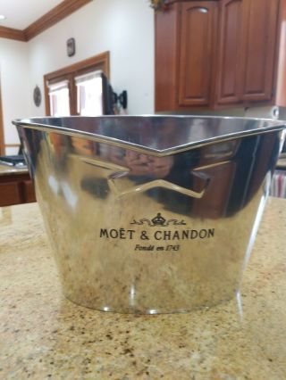 Moet Chandon Champagne Double Magnum Ice Bucket Ribbon Style Heavy