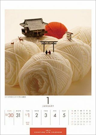 MINIATURE LIFE Tetsuya Tanaka Weekly Wall Calendar 2019 Japanese Artist Photo 2